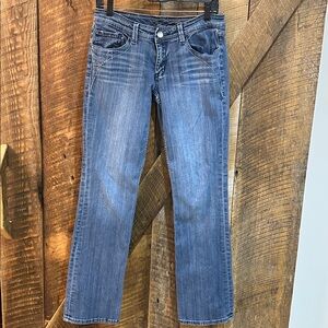 Seven7 Jeans Women Size 6 Straight Leg Distressed Snap Button Pocket Jeans